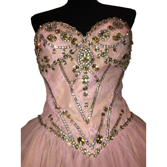 Luxury Designer Party Prom Dress Wedding Evening Cocktail Swarovski Corset Gown - Picture 8 of 16